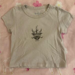 Cream John Galt Graphic Baby Tee One Size